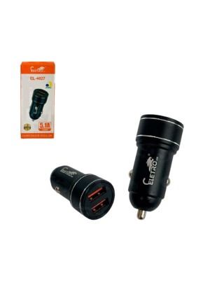 CARREGADOR VEICULAR 5.1A 2USB   EL-4027 ELETROMEX