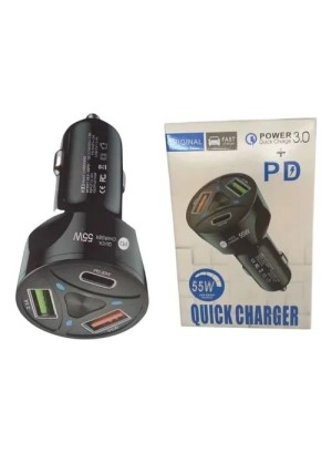 CARREGADOR VEICULAR FM-401 - USB/TIPOC 55W POWER 3.0