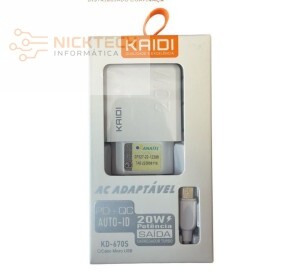 CARREGADOR V8 20W KD-670S KAIDI (R#)