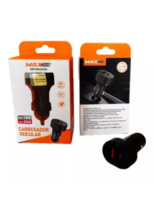 CARREGADOR VEICULAR 18W USB C -25W MAXONE CC02 (R#)