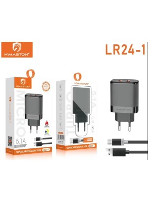 CARREGADOR V8 2USB 5.1A LR24-1 (R#)