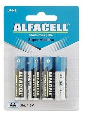 PILHA AA ALFACELL C/4 UNIDADES (R#)