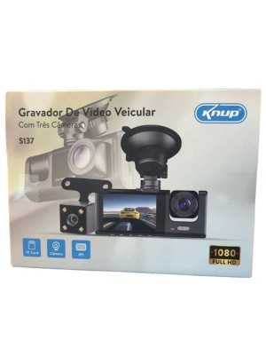 GRAVADOR DE VIDEO VEICULAR COM TRES CAMERA KP-S137 (R#)