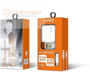 CARREGADOR TIPO C 2.4A 2USB KD-301C (R#)