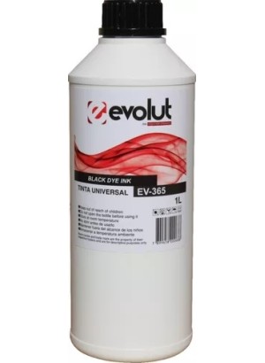TINTA UNIVERSAL HP EPSON BLACK EV-365 1 LITRO EVOLUT