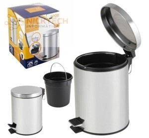 Lixeira Inox 5 Litros balde removível